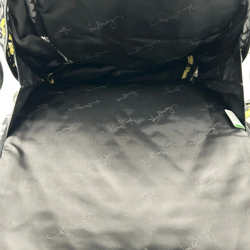 Vera Bradley Provencal Quilted Laptop Backpack Womens Large Yellow Black
